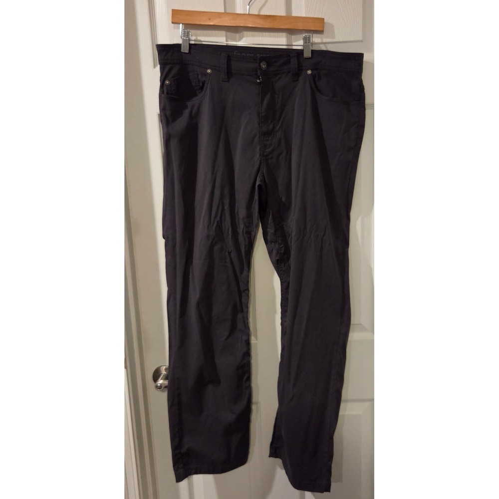 Prana Mens Brion Slim Fit Hiking Pants 38x32 Dark Grey Stretch Zion M4BN32312